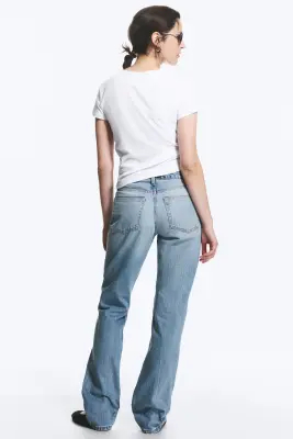 Jean droit standard taille mi-haute Laika - Eighteen Blue - Bleu moyen — photo 3