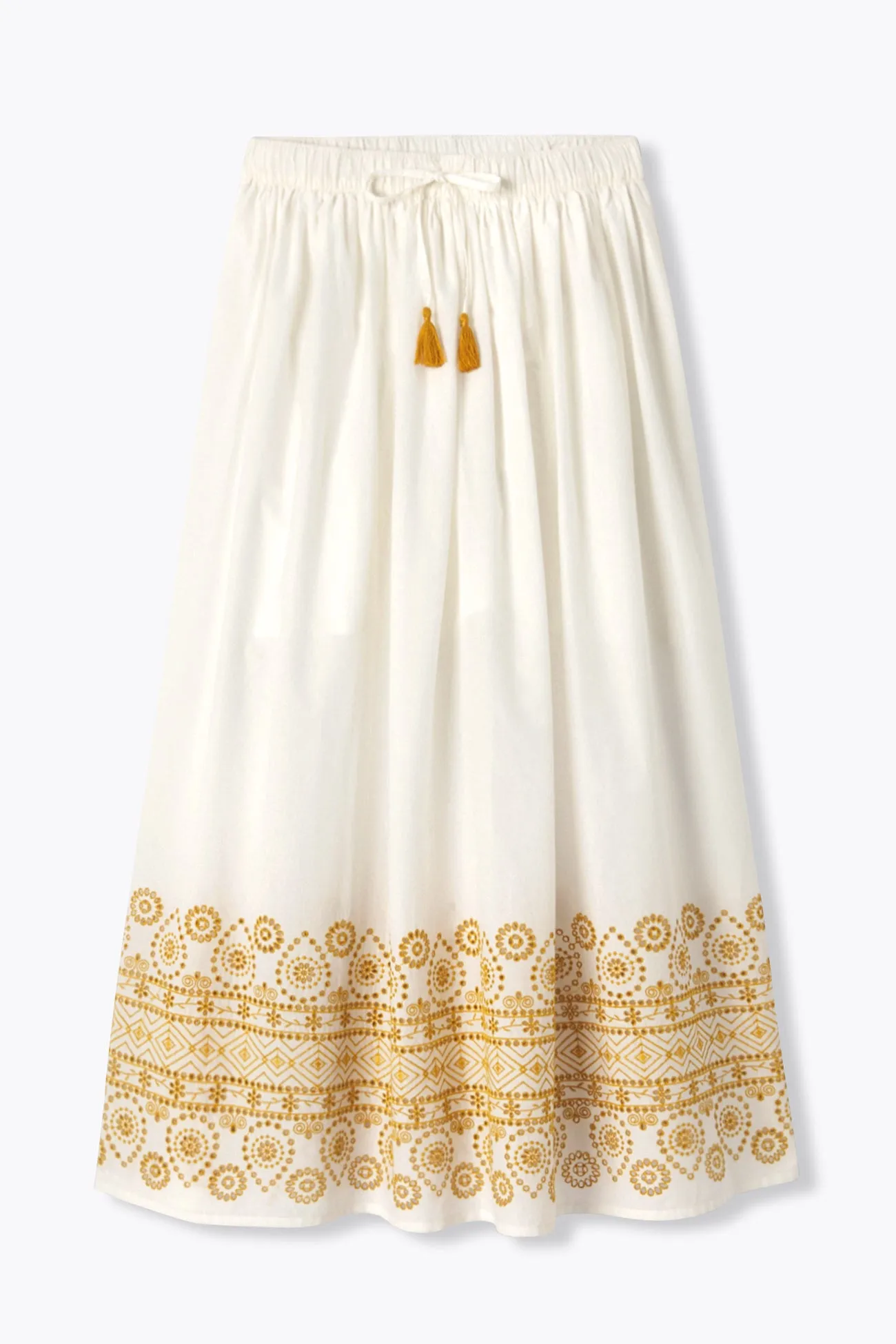 Jupe jupon midi brodée Femme