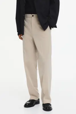 Pantalon Relaxed Fit - Beige — photo 1