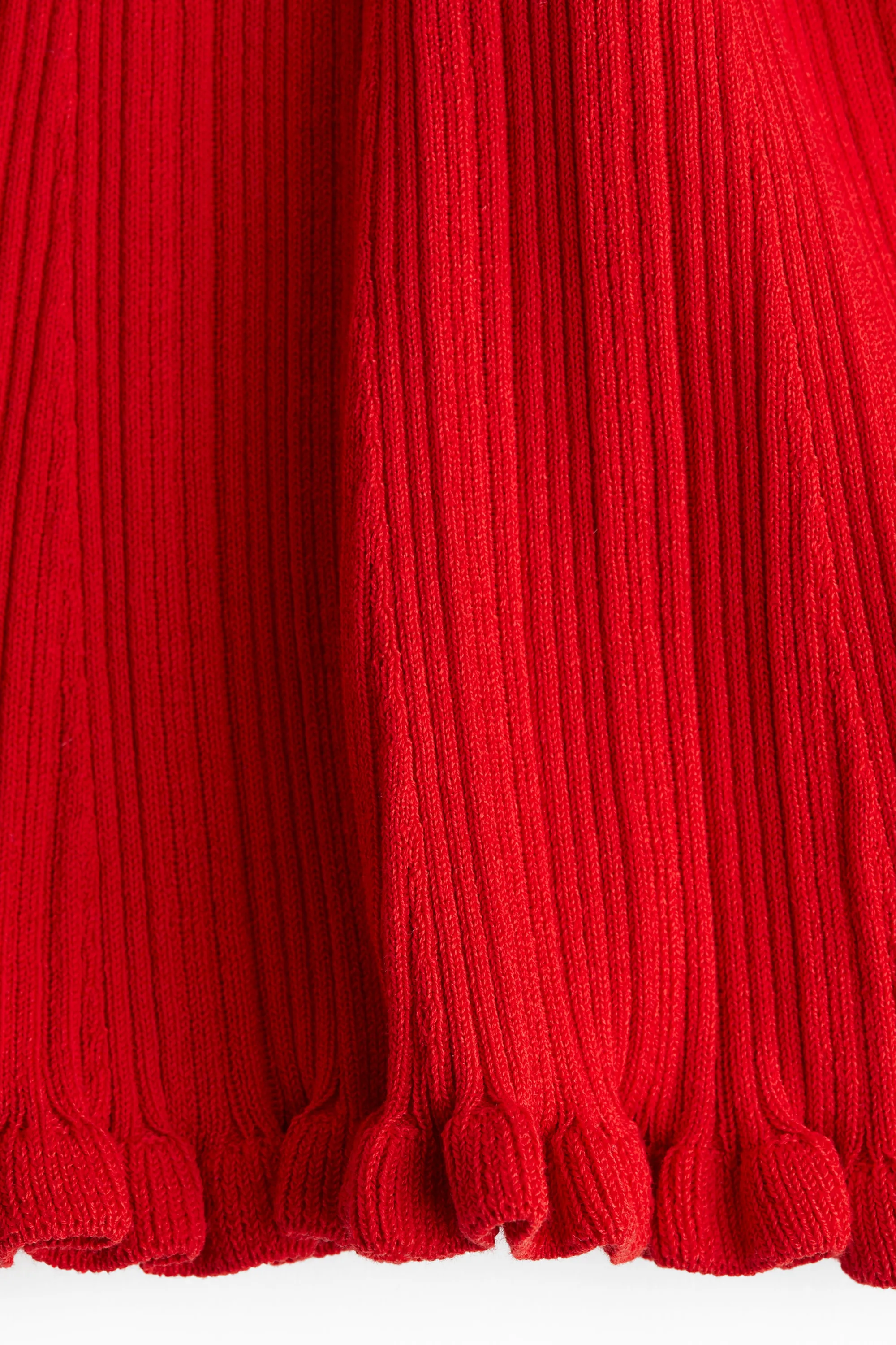 Pantalon évasé en maille côtelée - Rouge vif