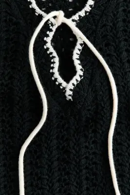 Robe de plage en maille pointelle - Noir — photo 5