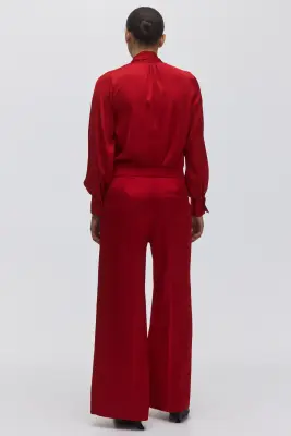 Pantalon large - Rouge — photo 3