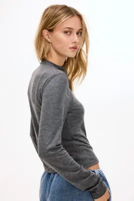Gilet en jersey - Gris foncé chiné — photo 2
