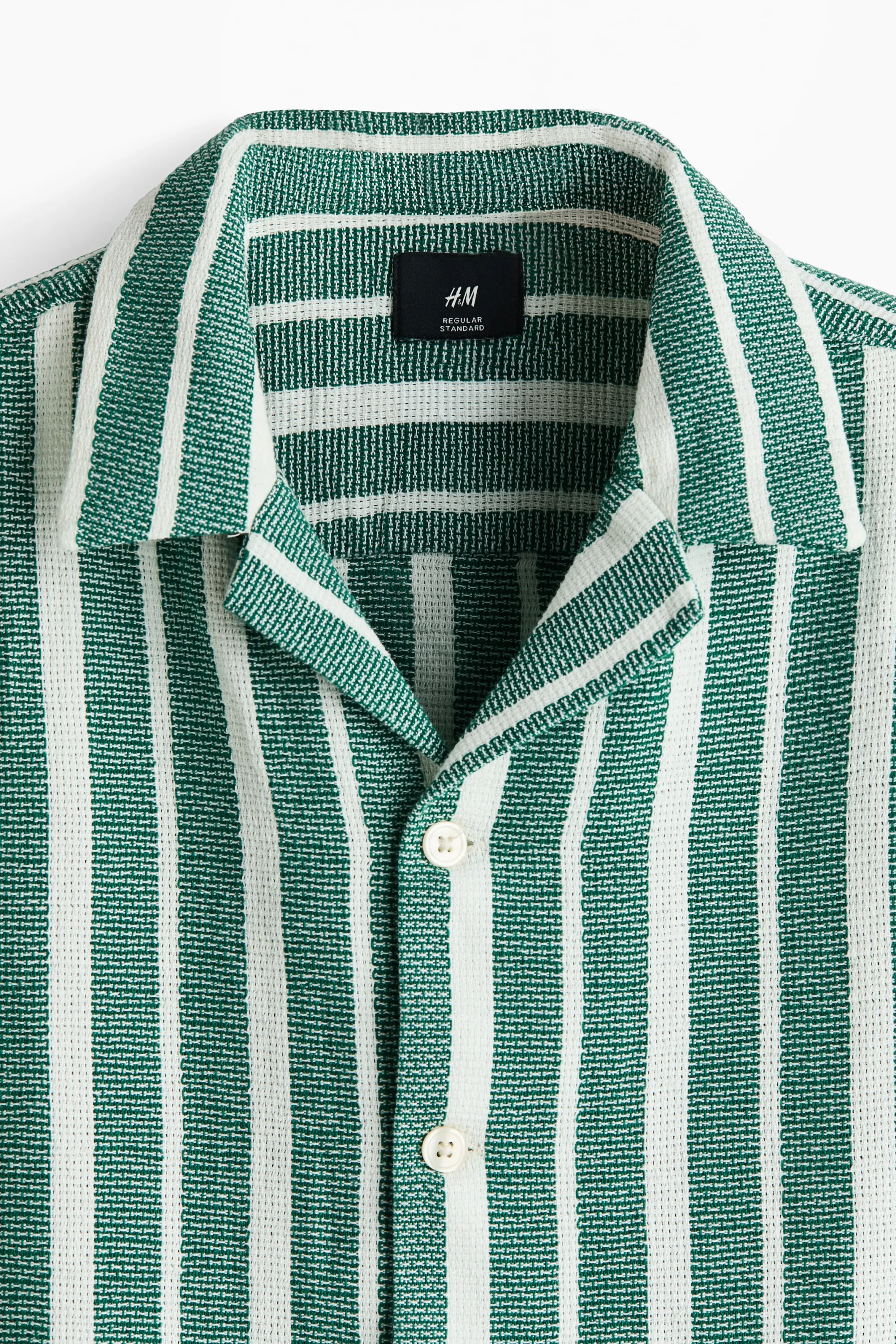 Chemise Regular Fit - Vert/rayures blanches