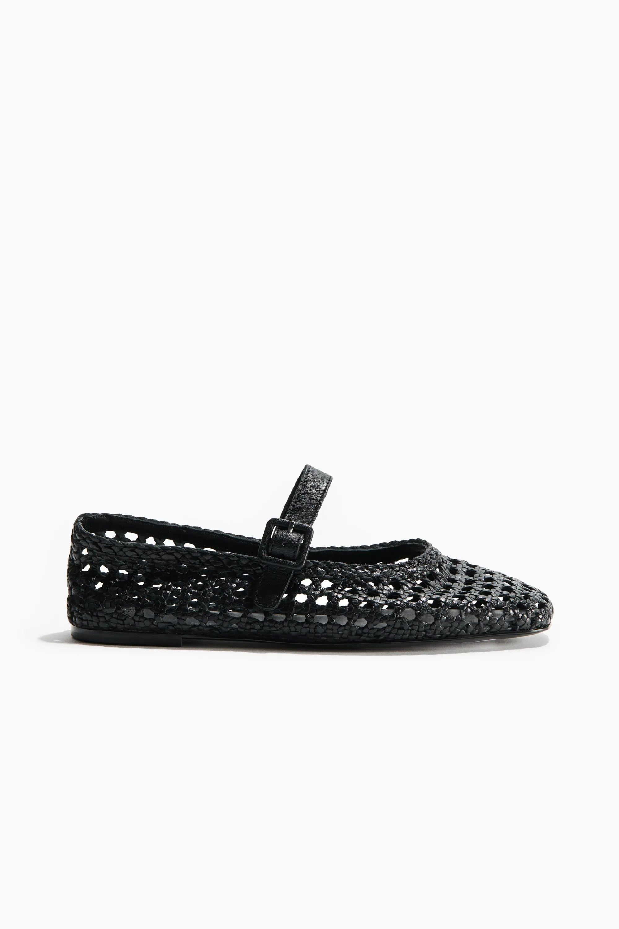 Ballerines façon babies en cuir - Noir