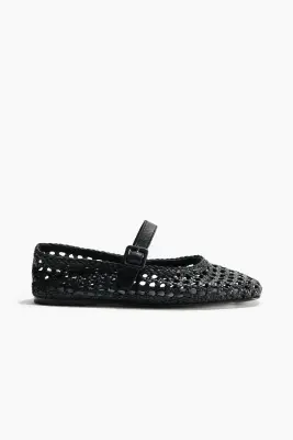 Ballerines façon babies en cuir - Noir — photo 1