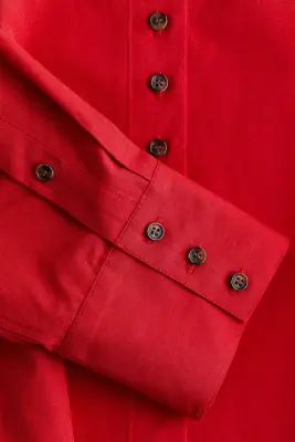 Chemise oversize en modal mélangé - Rouge — photo 4