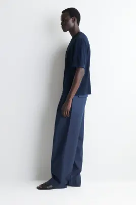 T-SHIRT SUPERPOSÉ EN MAILLE DE COTON - BLEU MARINE / BLEU COBALT — photo 2