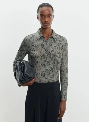 Chemise en coton et cachemire imprimé serpent — photo 1
