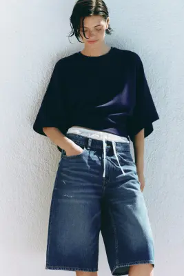 Short Bermuda en denim - Bleu denim — photo 1