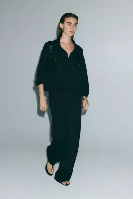 Viscose-blend barrel trousers - Noir — photo 2