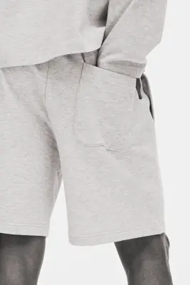 Short Regular Fit en molleton - Gris clair chiné — photo 3