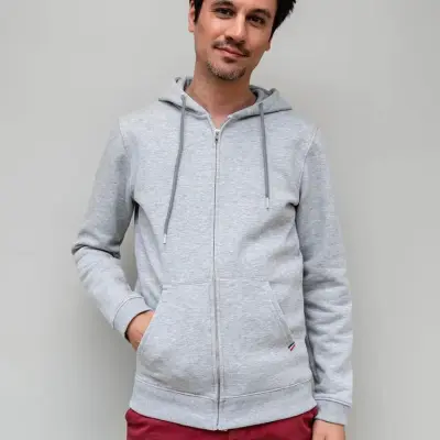 Hoodie Philippe zippé gris — photo 1