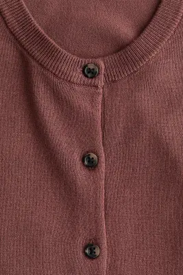 Gilet en maille fine - Marron foncé — photo 4