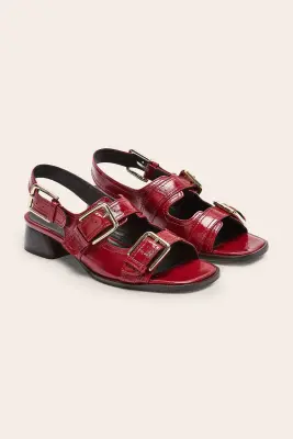 Sandales Flor vernis froissé rouge — photo 5