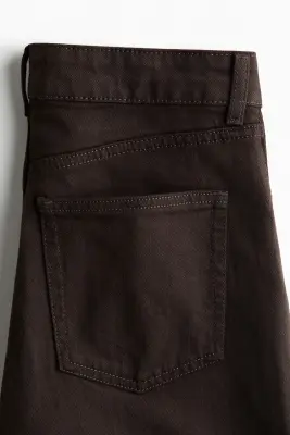 Wide High Waist Jeans - Marron foncé — photo 5