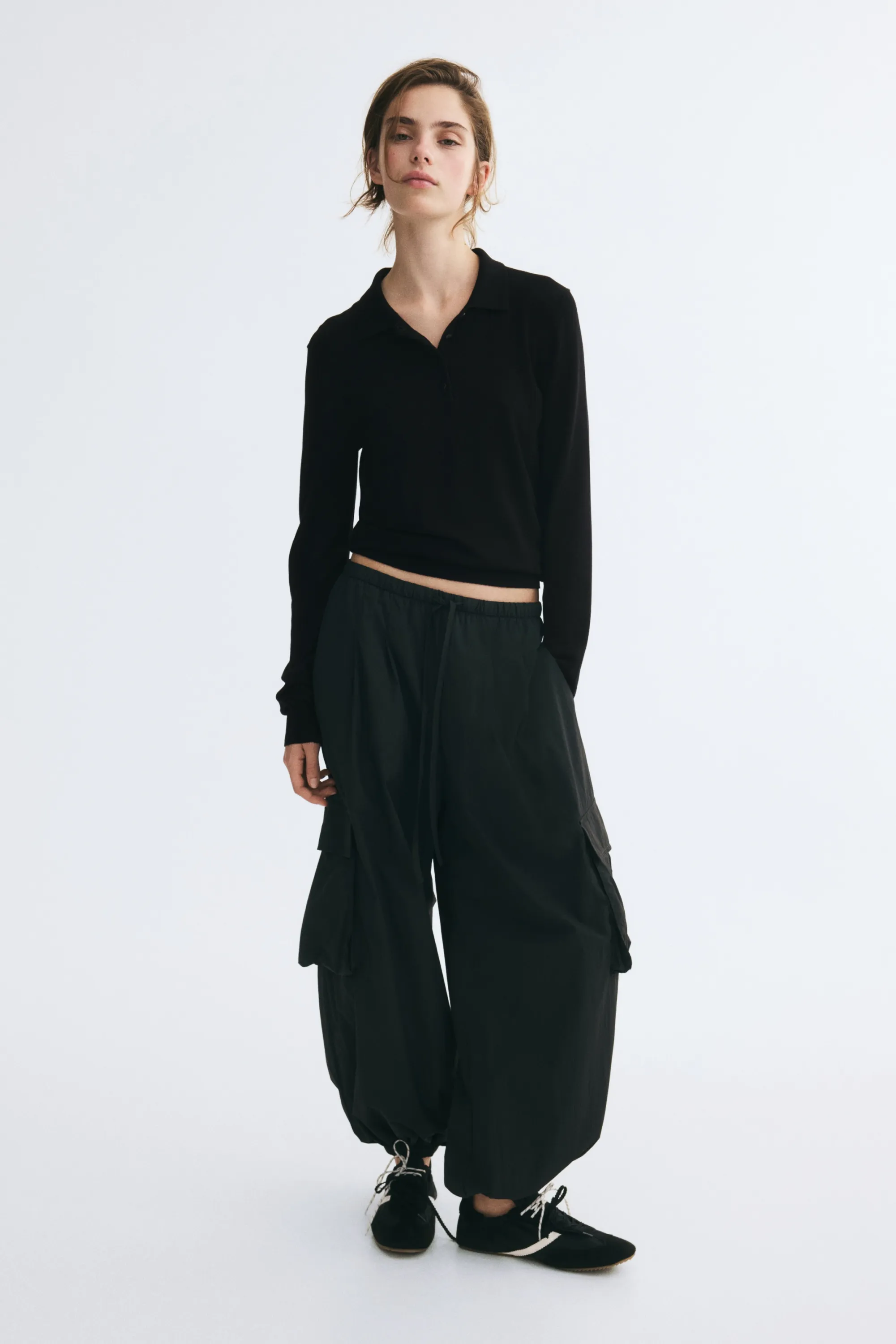 Polo en maille fine - Noir