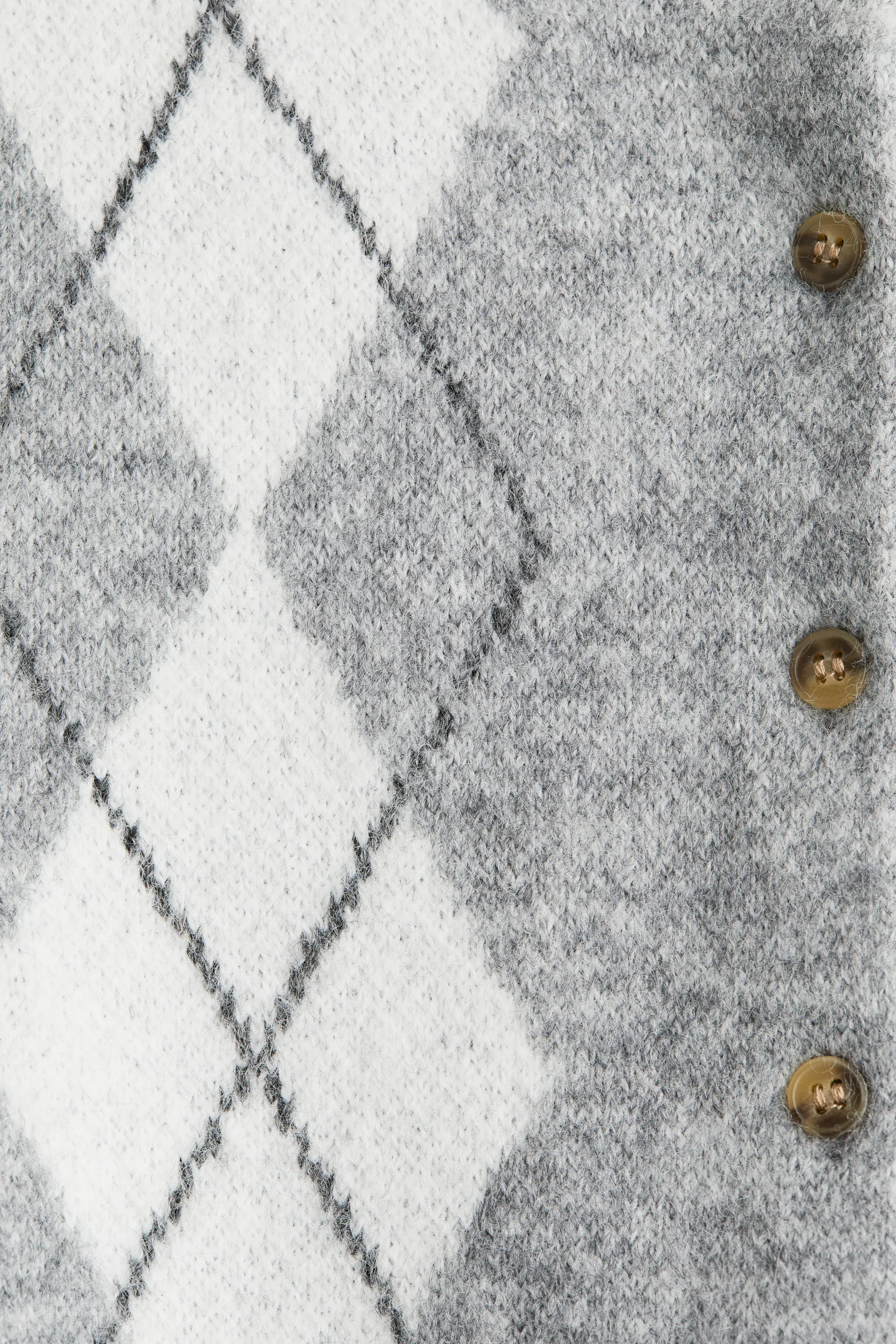 Gilet en maille jacquard - Gris chiné/motif argyle