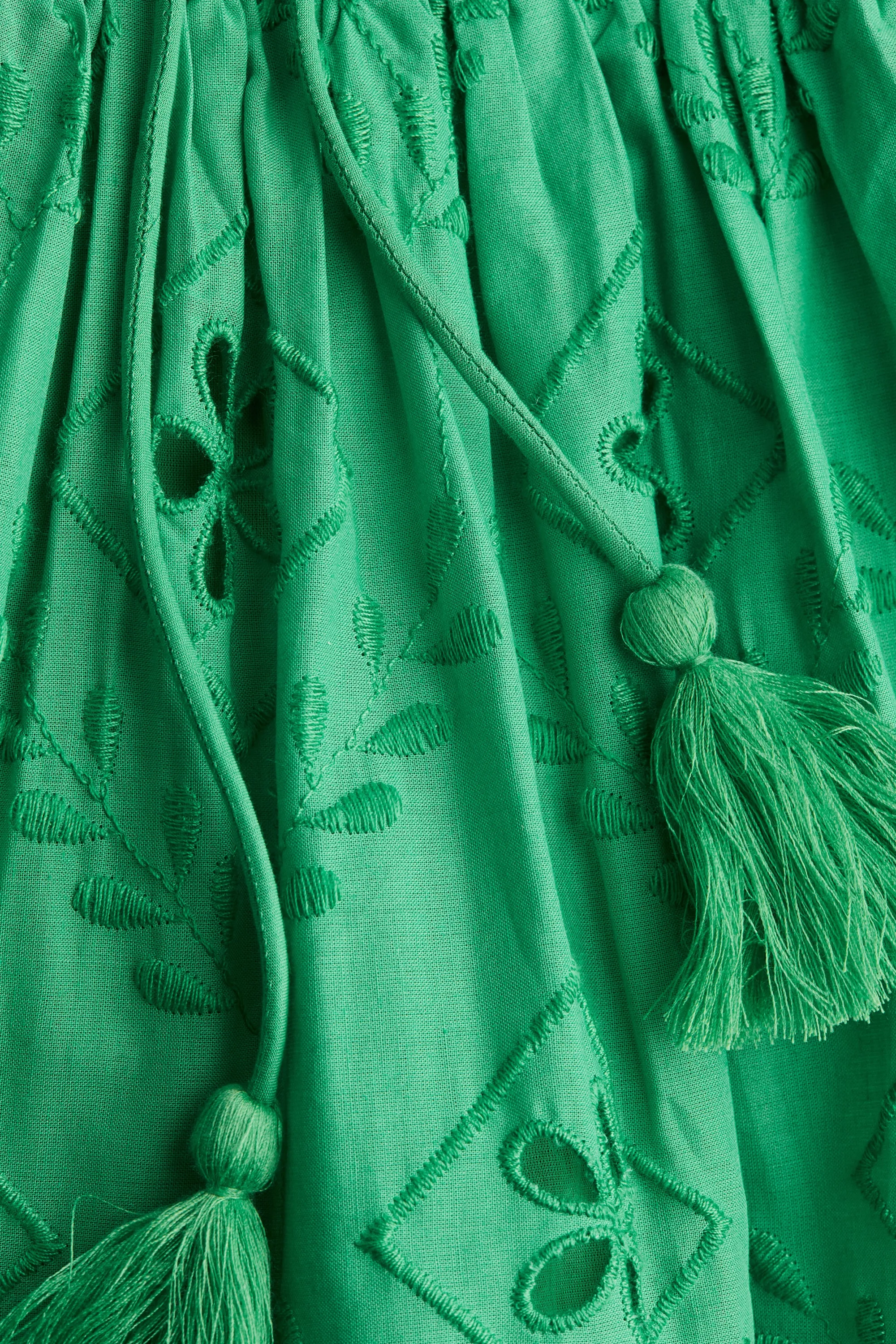 Robe avec broderie anglaise - Vert
