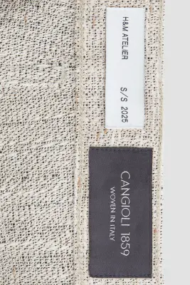 Pantalon 5 poches en tissu texturé - Beige chiné — photo 3