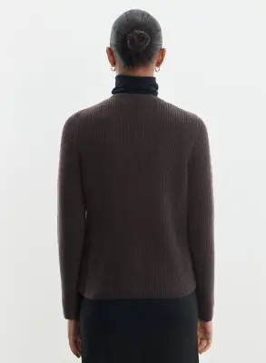Pull en cuir et laine mérinos — photo 2