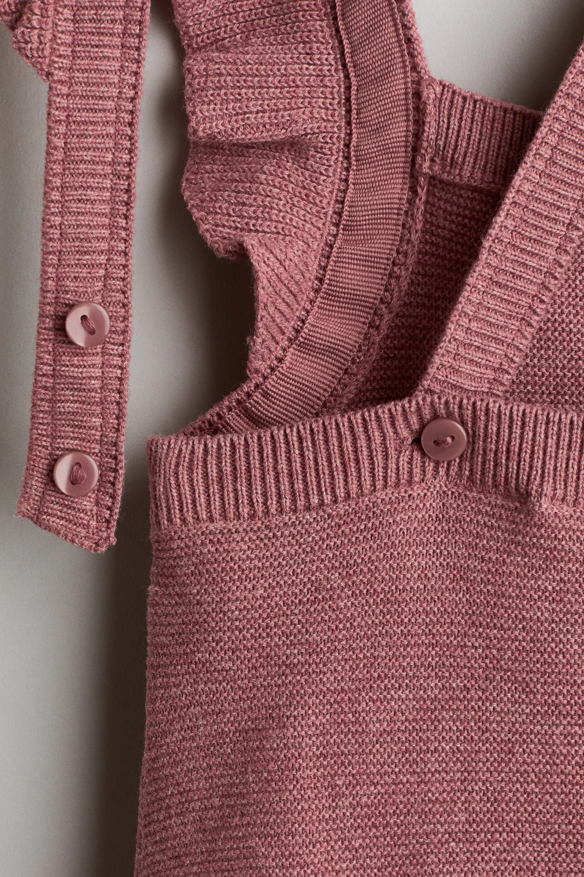 Salopette en maille de coton - Rose ancien