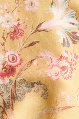 Robe en lin mélangé - Jaune/fleuri — photo 4