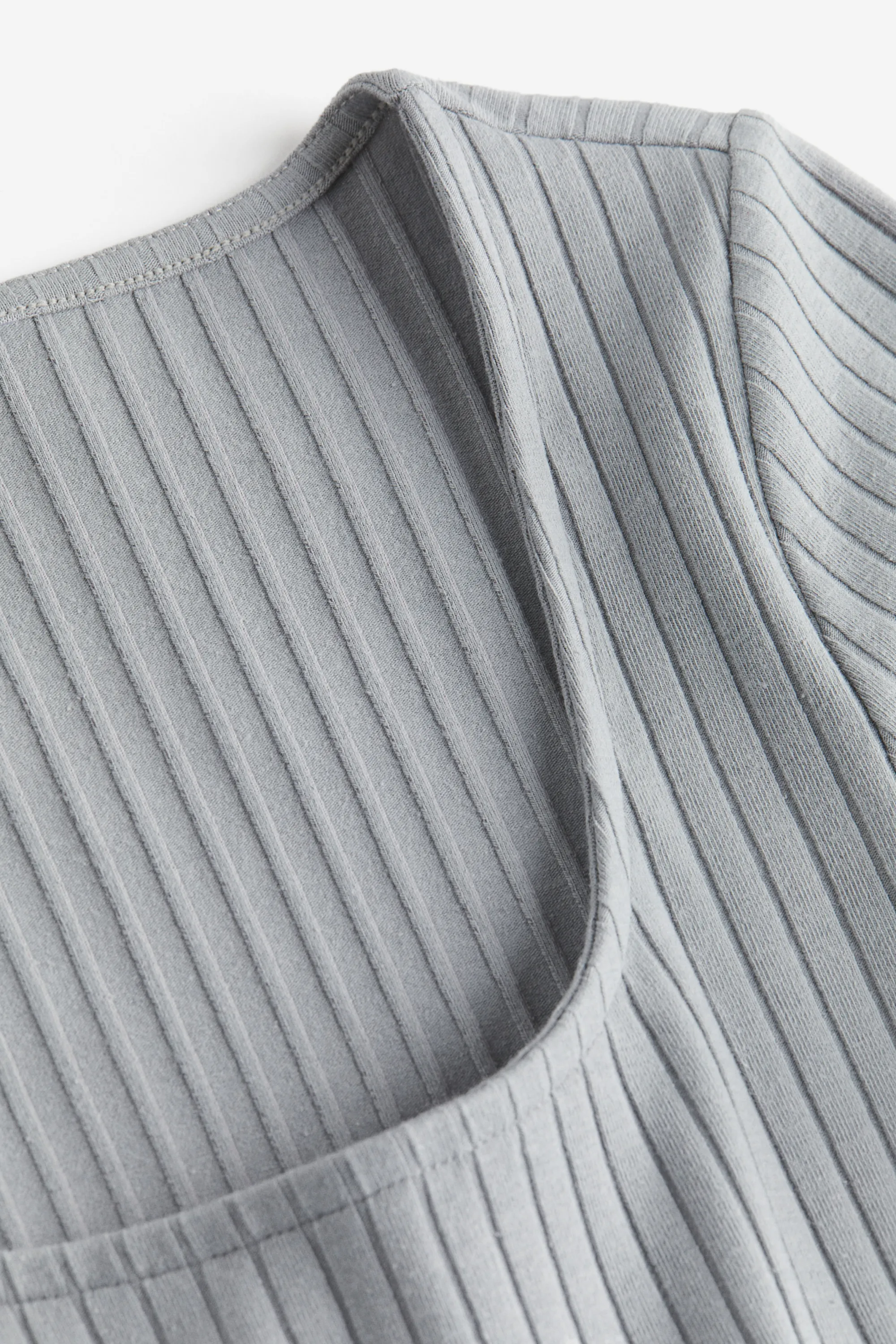Robe moulante côtelée - Gris clair