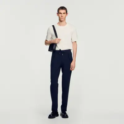 Pantalon droit élastiqué