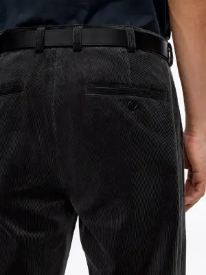 Pantalon en velours côtelé classique - Gris foncé — photo 3