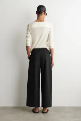 PANTALON À PLIS FUSELÉ WORKWEAR - NOIR — photo 3