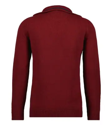 RAGMAN PULL COTON COL ZIP Bordeaux — photo 3