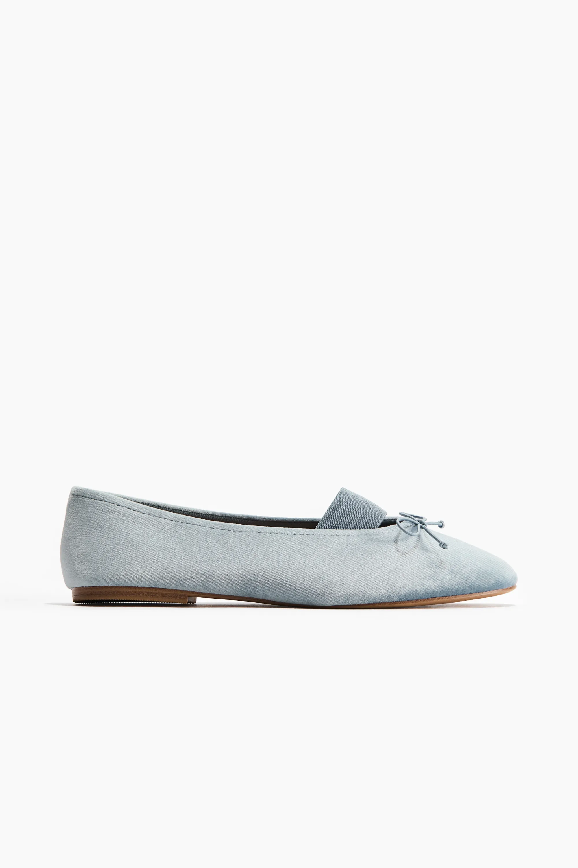 Ballerines en velours - Bleu ancien