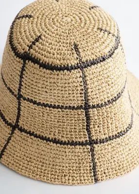 Bob en paille tressée - Beige — photo 1