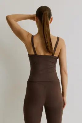 Débardeur avec soutien-gorge intégré SoftMove™ - Moka chocolat — photo 2