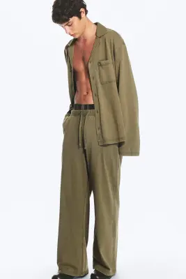 Chemise décontractée en coton - Vert kaki cendré moyen — photo 2