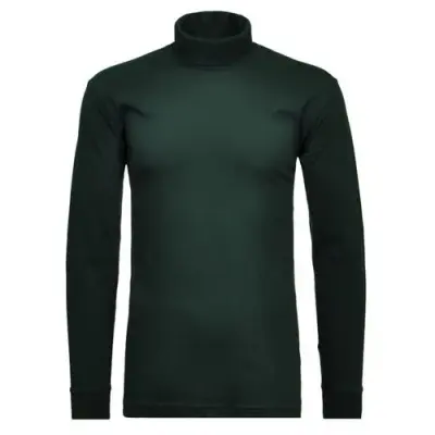 RAGMAN COL ROULE GRANDE LONGUEUR COTON Vert sapin — photo 1