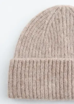 Bonnet en laine mélangée - Beige — photo 1