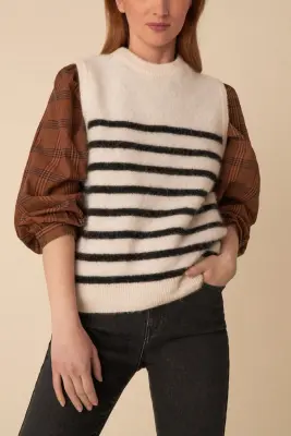 pull alivie ecru/pavot — photo 1