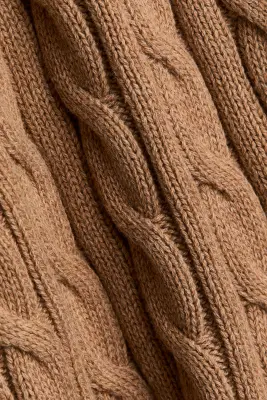 Pull en maille de coton torsadée - Beige — photo 4