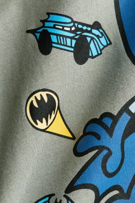 T-shirt imprimé à manches longues - Vert ancien clair/Batman — photo 2