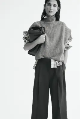 Pull sans manches loose avec col cheminée - Violet ancien clair — photo 2