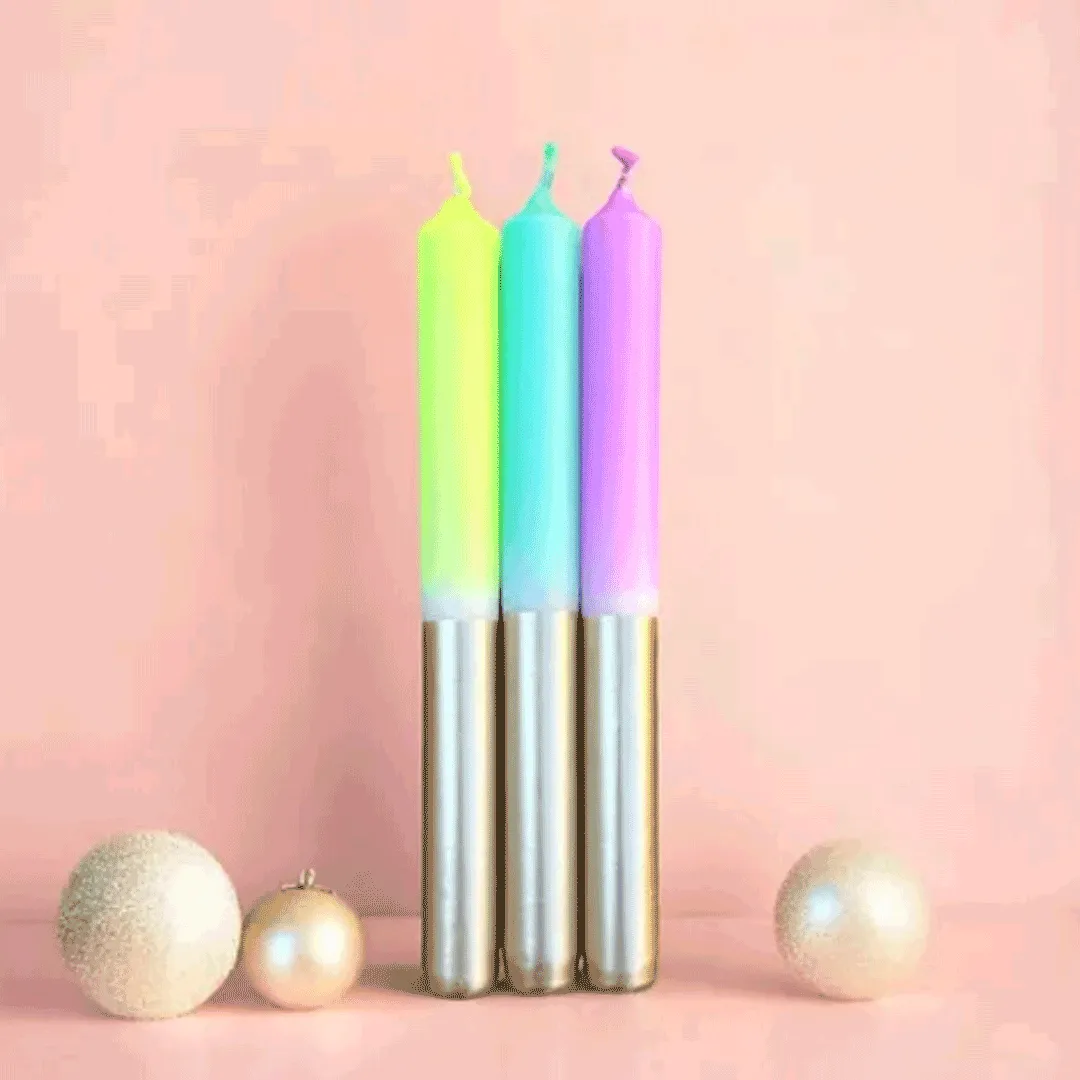 Bougies dip dye stargazing