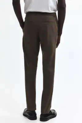 Pantalon jogger de costume Slim Fit - Marron — photo 2
