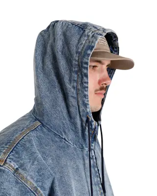 Hooded Denim Jacket Rinsed Fade Blue — photo 4