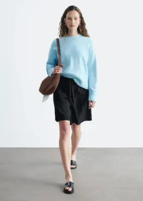 Pull décontracté en maille - Bleu clair — photo 3