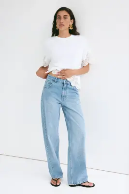 Straight Regular Waist Jeans - Bleu denim — photo 1