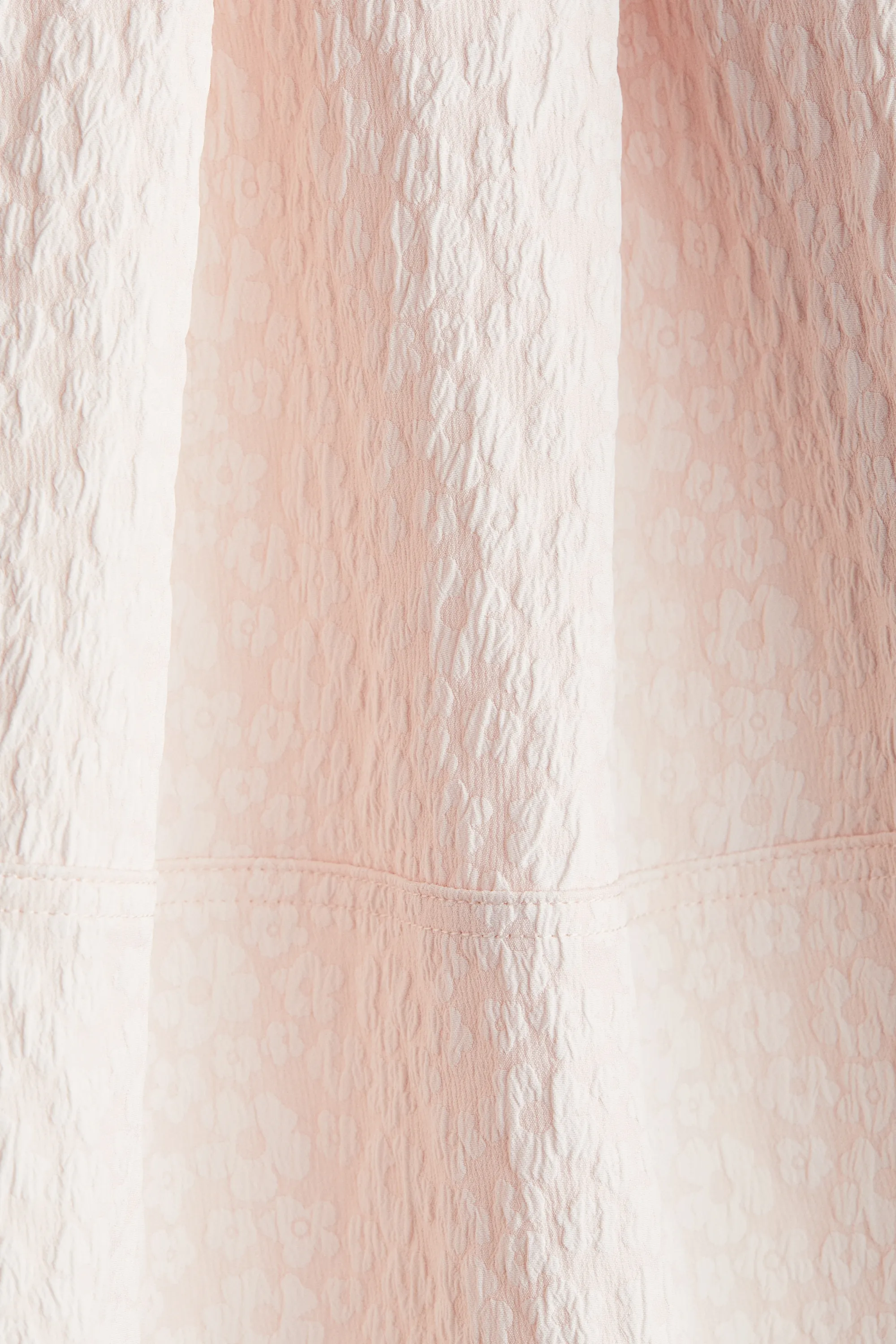Robe à bretelles fines en tissu jacquard - Rose poudré