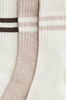 Lot de 3 paires de chaussettes - Ivoire/beige chiné — photo 1