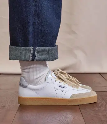 Faguo – Baskets Lumbo Cuir Blanc Argenté — photo 4